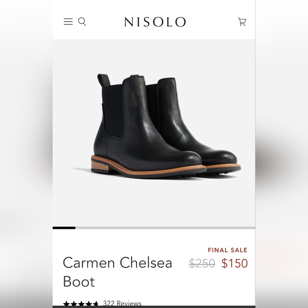 Nisolo Chelsea Carmen Leather Boots - nwt